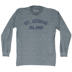 St. George Island Adult Tri-Blend Long Sleeve T-shirt - Athletic Grey