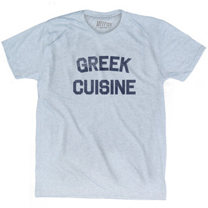 Greek Cuisine Adult Tri-Blend T-shirt - Athletic White