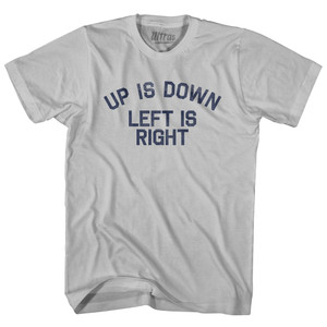 Up Is Down Left Is Right Adult Cotton T-shirt - Cool Grey