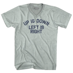 Up Is Down Left Is Right Adult Tri-Blend V-neck T-shirt - Athletic Cool Grey Up Is Down Left Is Right Adult Tri-Blend V-neck T-shirt - Athletic Cool Grey