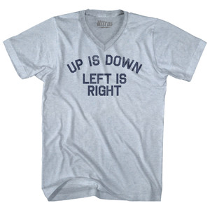 Up Is Down Left Is Right Adult Tri-Blend V-neck T-shirt - Athletic White Up Is Down Left Is Right Adult Tri-Blend V-neck T-shirt - Athletic White