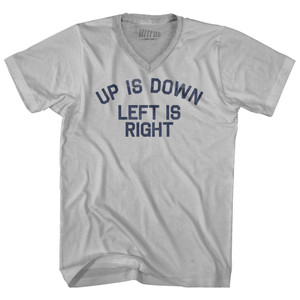 Up Is Down Left Is Right Adult Tri-Blend V-neck T-shirt - Cool Grey Up Is Down Left Is Right Adult Tri-Blend V-neck T-shirt - Cool Grey