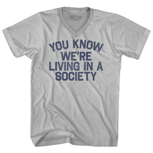 You Know We're Living In A Society Adult Tri-Blend V-neck T-shirt - Cool Grey You Know We're Living In A Society Adult Tri-Blend V-neck T-shirt - Cool Grey