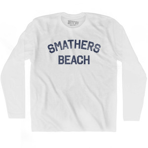 Smathers Beach Adult Cotton Long Sleeve T-shirt - White