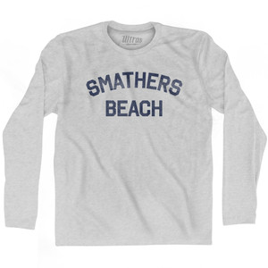 Smathers Beach Adult Cotton Long Sleeve T-shirt - Grey Heather