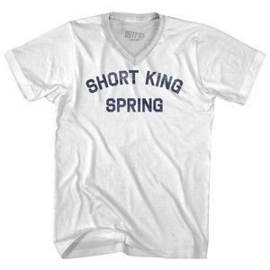 Short King Spring Adult Tri-Blend V-neck T-shirt - White