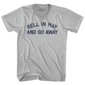 Sell In May And Go Away Adult Tri-Blend V-neck T-shirt - Cool Grey