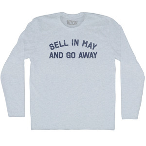 Sell In May And Go Away Adult Tri-Blend Long Sleeve T-shirt - Athletic White