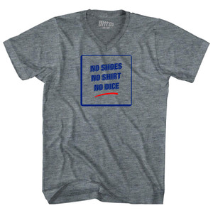 Fast Times Signs No Shoes No Shirt No Dice Tri-Blend V-neck Womens Junior Cut T-shirt - Athletic Grey Fast Times Signs No Shoes No Shirt No Dice Tri-Blend V-neck Womens Junior Cut T-shirt - Athletic Grey