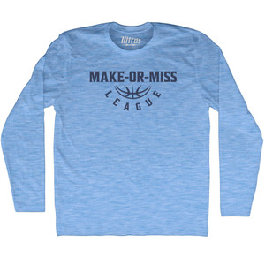 Make Or Miss League Adult Tri-Blend Long Sleeve T-shirt - Athletic Blue Make Or Miss League Adult Tri-Blend Long Sleeve T-shirt - Athletic Blue