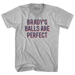 Brady's Balls Are Perfect Adult Tri-Blend V-neck T-shirt - Cool Grey