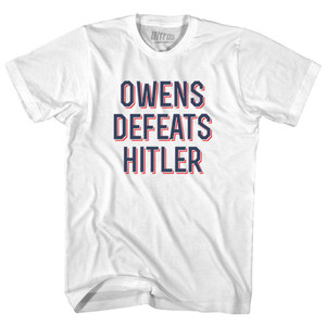 Owens Defeats Hitler Womens Cotton Junior Cut T-Shirt - White
