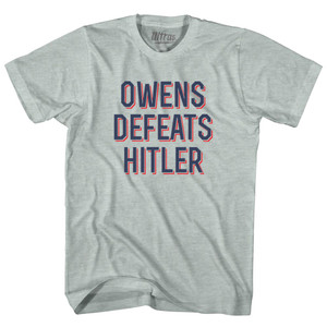 Owens Defeats Hitler Adult Tri-Blend T-shirt - Athletic Cool Grey Owens Defeats Hitler Adult Tri-Blend T-shirt - Athletic Cool Grey