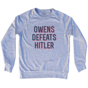 Owens Defeats Hitler Adult Tri-Blend Sweatshirt - Grey Heather