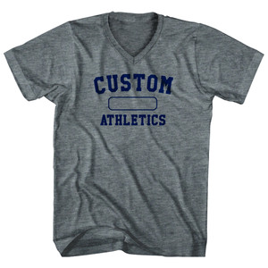 Custom Athletics Bubble Tri-Blend V-neck Womens Junior Cut T-shirt - Athletic Grey Custom Athletics Bubble Tri-Blend V-neck Womens Junior Cut T-shirt - Athletic Grey