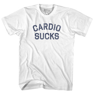 Cardio Sucks Adult Cotton T-shirt - White Cardio Sucks Adult Cotton T-shirt - White