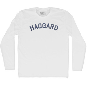Haggard Adult Cotton Long Sleeve T-shirt - White