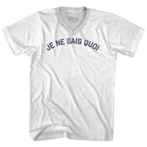 Je Ne Sais Quoi Adult Tri-Blend V-neck T-shirt - White