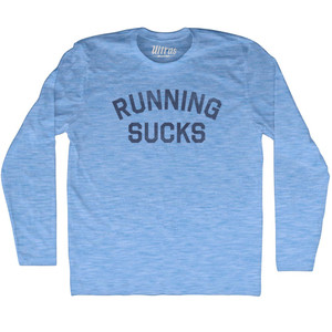 Running Sucks Adult Tri-Blend Long Sleeve T-shirt - Athletic Blue