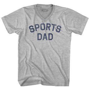 Sports Dad Adult Cotton V-neck T-shirt - Grey Heather