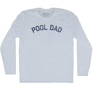 Pool Dad Adult Tri-Blend Long Sleeve T-shirt - Athletic White