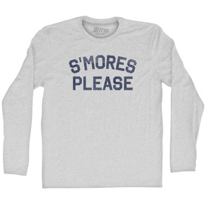 S'mores Please Adult Cotton Long Sleeve T-shirt - Grey Heather