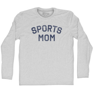 Sports Mom Adult Cotton Long Sleeve T-shirt - Grey Heather