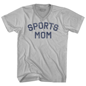 Sports Mom Adult Tri-Blend V-neck T-shirt - Cool Grey