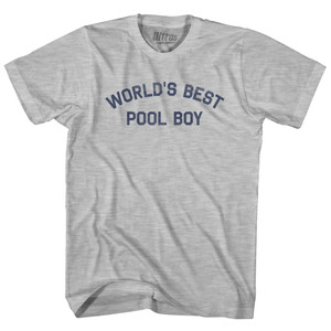 World's Best Pool Boy Adult Cotton T-shirt - Grey Heather