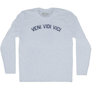 Veni Vidi Vici Adult Tri-Blend Long Sleeve T-shirt - Athletic White