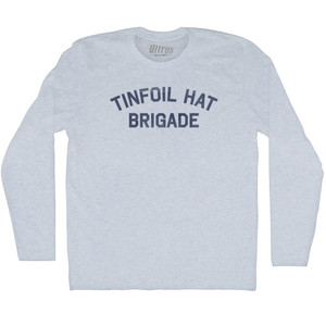 Tinfoil Hat Brigade Adult Tri-Blend Long Sleeve T-shirt - Athletic White