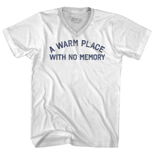 A Warm Place With No Memory Adult Tri-Blend V-neck T-shirt - White A Warm Place With No Memory Adult Tri-Blend V-neck T-shirt - White