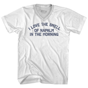 I Love the Smell of Napalm in the Morning Adult Tri-Blend V-neck T-shirt - White I Love the Smell of Napalm in the Morning Adult Tri-Blend V-neck T-shirt - White
