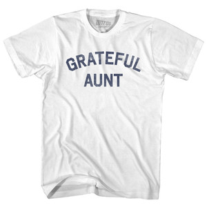 Grateful Aunt Womens Cotton Junior Cut T-Shirt - White