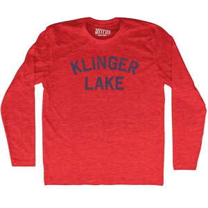 Klinger Lake Adult Tri-Blend Long Sleeve T-shirt - Athletic Red