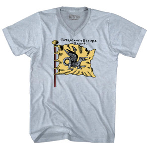 Dragon Flag Adult Tri-Blend V-neck T-shirt - Athletic White