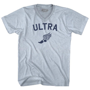 Ultra Running Wings Adult Tri-Blend V-neck T-shirt - Athletic White Ultra Running Wings Adult Tri-Blend V-neck T-shirt - Athletic White