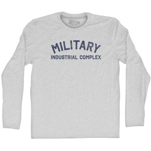 Military Industrial Complex Adult Cotton Long Sleeve T-shirt - Grey Heather Military Industrial Complex Adult Cotton Long Sleeve T-shirt - Grey Heather