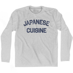 Japanese Cuisine Adult Cotton Long Sleeve T-shirt - Grey Heather