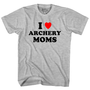 I Love Archery Moms Youth Cotton T-shirt - Grey Heather I Love Archery Moms Youth Cotton T-shirt - Grey Heather