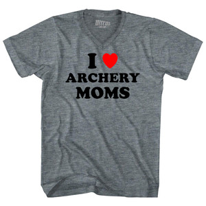 I Love Archery Moms Tri-Blend V-neck Womens Junior Cut T-shirt - Athletic Grey I Love Archery Moms Tri-Blend V-neck Womens Junior Cut T-shirt - Athletic Grey