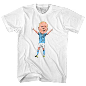 Haaland Big Head Adult Cotton T-shirt - White