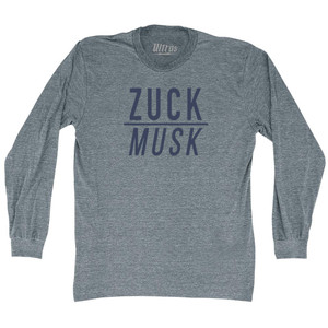 Zuck over Musk Adult Tri-Blend Long Sleeve T-shirt - Athletic Grey