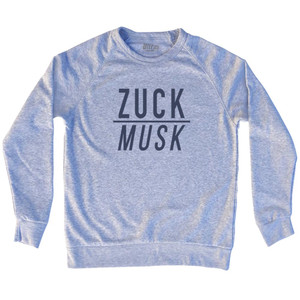 Zuck over Musk Adult Tri-Blend Sweatshirt - Grey Heather