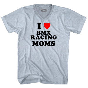 I Love BMX Racing Moms Adult Tri-Blend V-neck T-shirt - Athletic White I Love BMX Racing Moms Adult Tri-Blend V-neck T-shirt - Athletic White