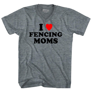 I Love Fencing Moms Tri-Blend V-neck Womens Junior Cut T-shirt - Athletic Grey I Love Fencing Moms Tri-Blend V-neck Womens Junior Cut T-shirt - Athletic Grey