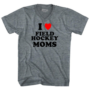 I Love Field Hockey Moms Tri-Blend V-neck Womens Junior Cut T-shirt - Athletic Grey I Love Field Hockey Moms Tri-Blend V-neck Womens Junior Cut T-shirt - Athletic Grey