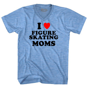 I Love Figure Skating Moms Adult Tri-Blend V-neck T-shirt - Athletic Blue I Love Figure Skating Moms Adult Tri-Blend V-neck T-shirt - Athletic Blue