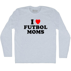 I Love Futbol Moms Adult Tri-Blend Long Sleeve T-shirt - Athletic White I Love Futbol Moms Adult Tri-Blend Long Sleeve T-shirt - Athletic White
