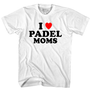 I Love Padel Moms Youth Cotton T-shirt - White I Love Padel Moms Youth Cotton T-shirt - White